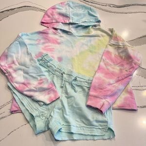 U.S. Apparel Girls Tie Dye Short Set Size Small 6-8